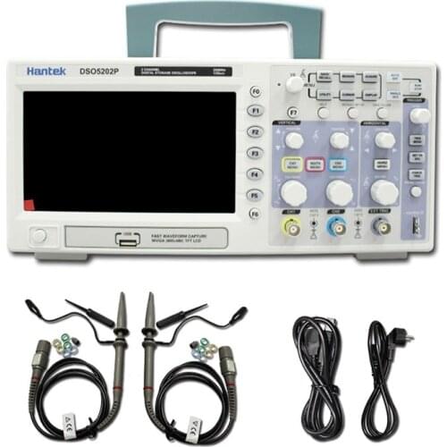 Hantek DSO5202P Digital Oscilloscope Portable Osciloscopio 200MHz Bandwidth 2 Channels PC USB LCD Portatil Electrical Tools