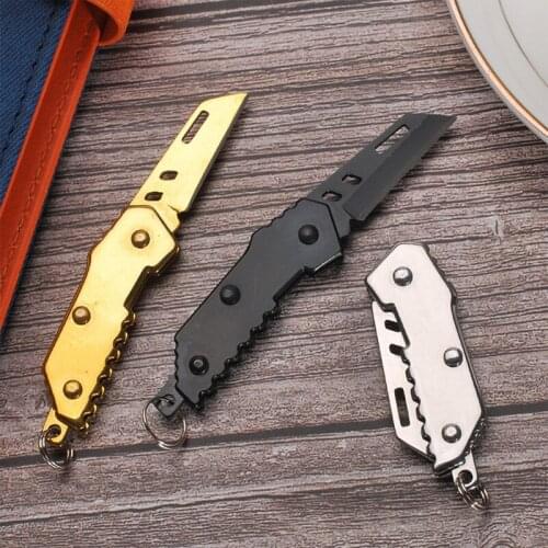 Outdoor Blade Mini Knife Military Knife Bearing Steel Retired Knife Folding Keychain Camping Hiking Knife Tools Accessories