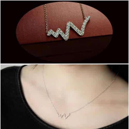 Crystal Necklace for Women Titanium steel Rose Gold color girls collarbone chain necklace