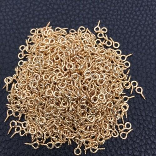 100Pcs Mini Screw Eye Pin Eyelets Resin mold Accessories for DIY Screw Hooks Threaded Clasp Connector Pendant Jewelry Making