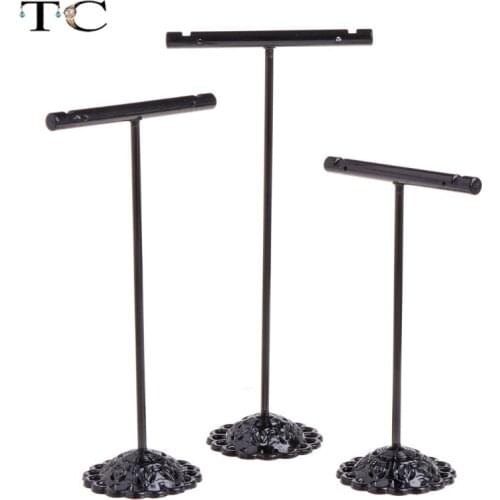 3pcs/lot Stainless Steel Tree T Bar Earrings Stand Holder Jewelry Rack Display Organizer Storage Showcase