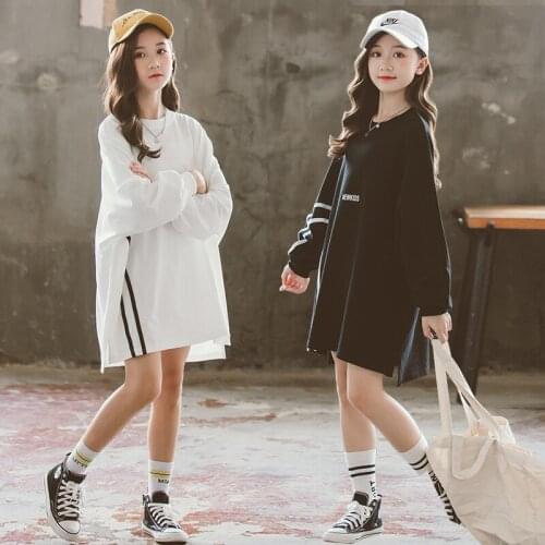 Causal White Black Long Spring Warm Sweater Girls Kids Toddler Teens Tops Thicken Children High Quality