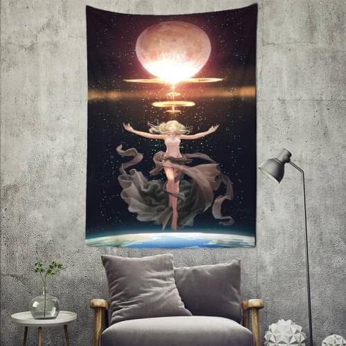 Psychedelic Girl Tapestry Wall Hanging Tarot Bohemian Hippie TAPIZ Room Dormitory Bedroom Home Decor