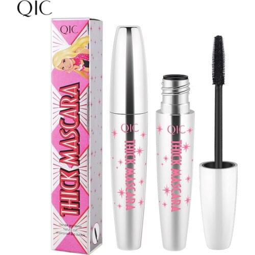 QIC Eyes Makeup Black Mascara Eyelashes Curling Pen Make up Liquid Mascaras Eye Lash Thick Cosmetic Tool Lengthening Brush Rimel