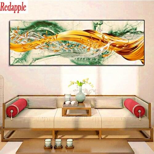 Sale diamond painting Abstract golden green lines diy 5d full diamond embroidery large size mosaic painting sale home decoration