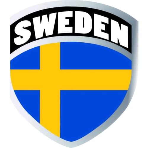 Sweden Flag Set Shield Sticker Sweden Badge Vinyl Helmet Sticker Window Personality Accessories Car stickers car stying
