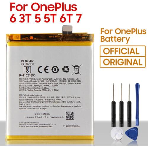 Original Replacement Battery For OnePlus 1 2 3T 5 5T 6 6T 7 7 Pro 7T 7T Pro BLP637 BLP685 BLP699 BLP743 BLP745 Phone Battery