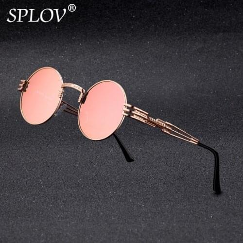 New Fashion Retro Steampunk Round Metal Sunglasses for Men Women Double Spring Leg Colorful Eyewear Punk Glasses UV400