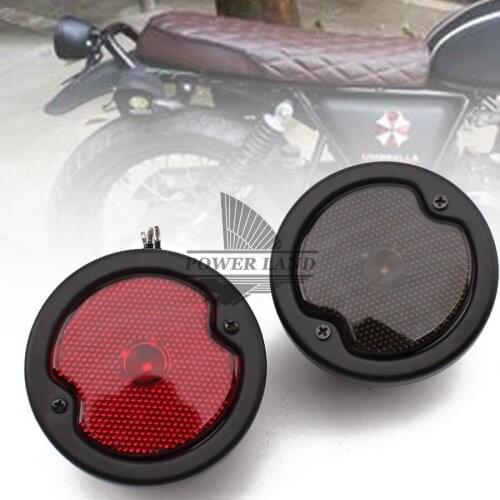Motorcycle Black Metal Retro Red Len Brake Tail Light + License Plate Light For Harley Bobber Chopper Bob GN CG Yamaha Suzuki