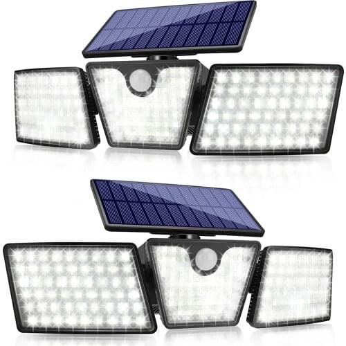 Solar Lights Outdoor,SMY Motion Sensor Security Lights 3 Adjustable Heads,280° Wide Angle Illumination,P65 Waterproof for Garden