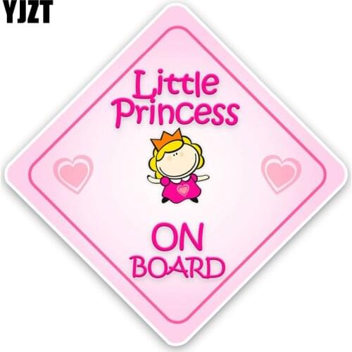YJZT 15.8*15.8CM Little Princess BABY ON BOARD Car Sticker Colored Warning Sign Decoration C1-5674