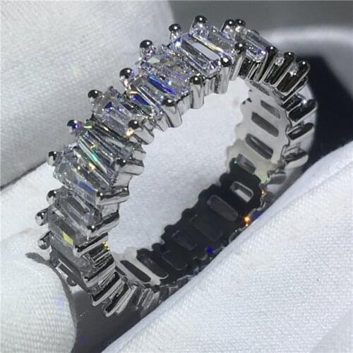 High quality Finger ring 925 Sterling silver AAAAA Cubic Zirconia Engagement Wedding Band Rings for women men Party Jewelry Gift