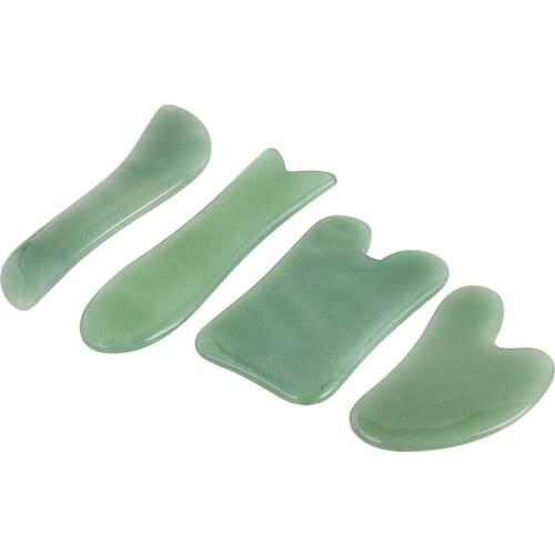 4 Pieces Facial Massage tool Green Aventurine Anti-aging Relaxation Slimming Gua Sha For Health Care Baeuty Slimming