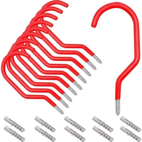 10Pcs Heavy Duty Bike Storage Hooks, Hardware Screw-in Garage Storage Ceiling Hanger, Perfect Hooks for Garage Ceiling