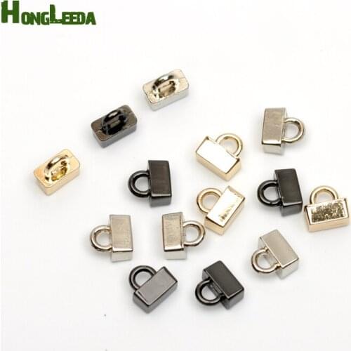 100pcs/lot 8.5*4mm metal alloy sewing square buttons shinny silver nickle color for uniform free shipping SF-001