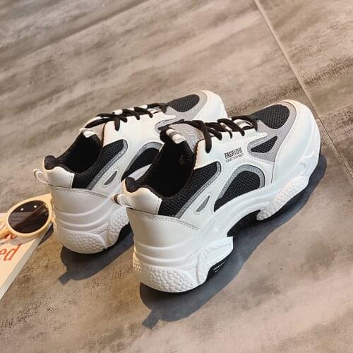 2020 Women Platform Chunky Sneakers High Lace-up Casual Vulcanize Shoes Luxury Designer Female Fashion Sneakers U13-06