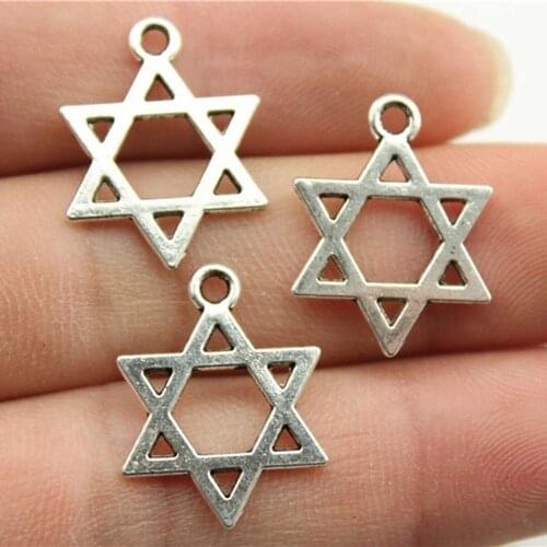 Free Ship 300 pcs Antique silver star charms pendant 21x16mm