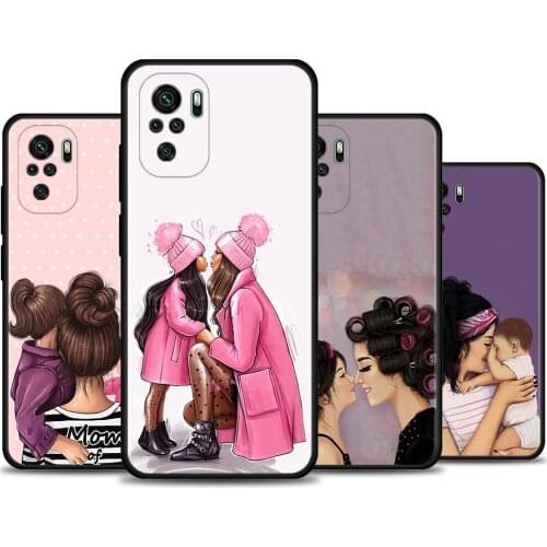 Phone case For Redmi Note 10 Pro Max 9 9s 9t 8t 7 Cover Funda for Redmi K40 Plus 9A 9C 9T Coque Super Dad Mom Cute Baby Girl Boy