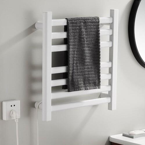 Black Electric Heating Towel Rail Waterproof and Scald Can Heated Can Dry Bathroom Self Energy Saving And Fast Heating
