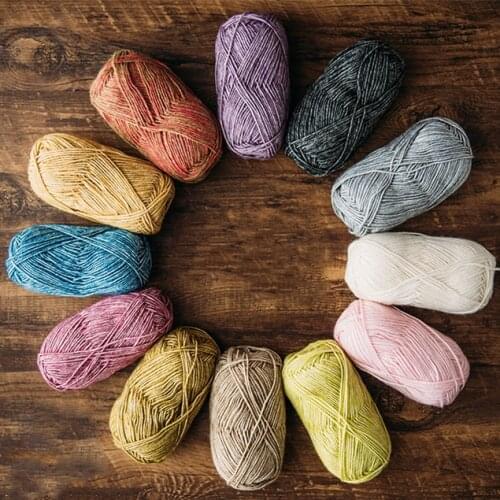 50g/Ball Baby Cotton Hand Woven Cotton Crochet Cotton Coarse Wool Yarn In Spray