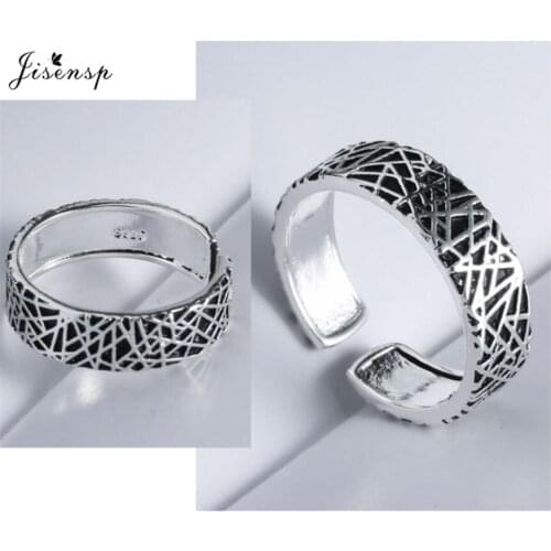 Jisensp 2021 New Arrival Finger Rings Punk Black Color Line Ring Decoration Trend Fashion Couple Jewelry for Women Best Gift