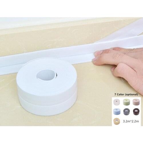 Hot 32*22mm Windows Bath Tape Sealing Strips Pvc Kitchen Waterproof Wall Sticker Self-adhesive Seam Toilet Corner Seal Strip