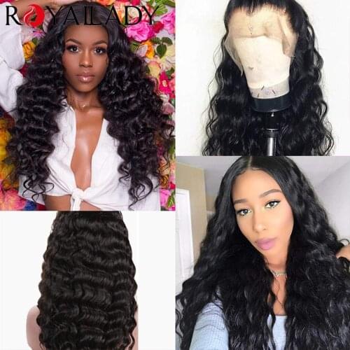 Royal Lady Loose Deep Wave Lace Front Human Hair Wigs Brazilian Hair 4x4 Lace Closure Wigs for Black Women Pre Plucked Hairline