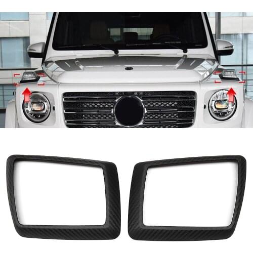 Real Dry Carbon Fiber Hood Turn Signal Trim Fit For Mercedes-Benz W463A W464 G CLASS 2018-2021 Accessories