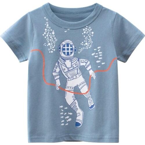 Summer Children Clothing Boys T Shirt Cotton Astronaut Short Sleeve Kids Tshirts Boy Casual Cute T-shirt 2-9Y