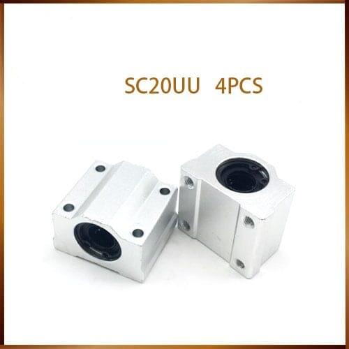 Linear bearin 4 pcs SC20UU SCS20UU 20mm linear ball bearing slide unit 20mm linear bearing block for DIY CNC Router linear slide