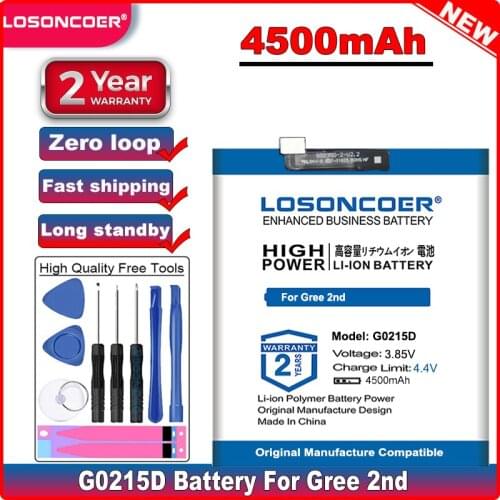 LOSONCOER Good Quality Battery 4500mAh G0215D Battery For Gree 2nd generation Mobile Phone