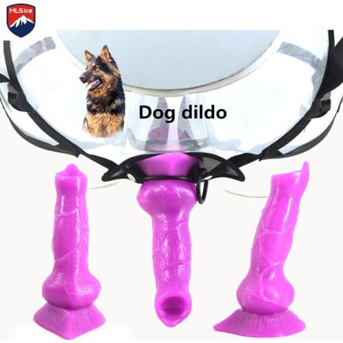 MLSice Erotic Toys Strap on Cock Removable Adjustable Harness Animal Dog Dildo Wolf Penis for Lesbian Women Vaginal Anal Play