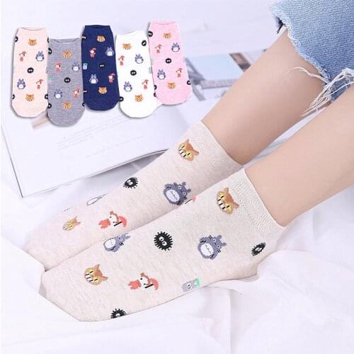 Cartoon Women Socks Funny Cute embroidered cartoon Socks Girl Ankle Socks Female Sock Woman Animal Short Socks
