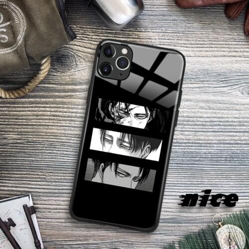 Levi Ackermam EYS Attack on Titan Glass Soft Silicone Phone Case FOR IPhone SE 6 7 8 Plus X XR XS 11 12 Mini Pro Max Cover Shell