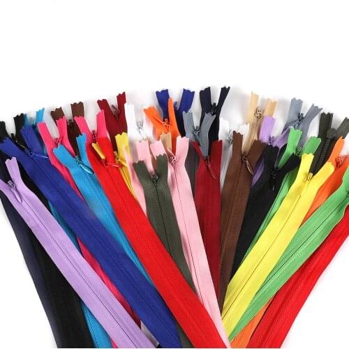 Invisible Zippers 10pcs 3# 28cm 35cm 40cm 50cm 55cm 60cm Long Colorful Zipper Clothing Accessories DIY Nylon Coil Sewing Zipper