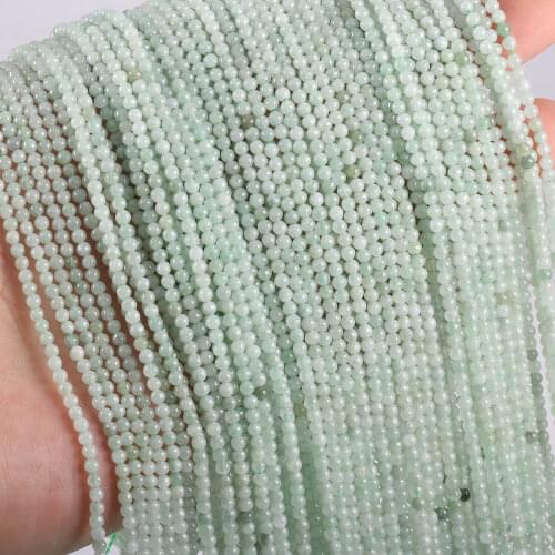 New Natural Stone Light Green Jades Beads Round Loose Spacer Beads For Jewelry Making DIY Bracelet Necklace 15'' Strand