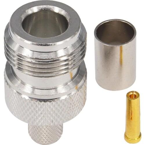 10 Pieces N Female Crimp Connector for 50-5 5D-FB LMR300 Coaxial Coax cable Adapter