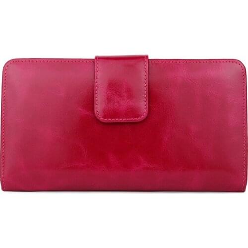 The First Layer Of Wax Leather Wallets Passport Luxury Novlty Purses Multi-Card Retro Simple Ladies Bags Women Clutch Wholesale