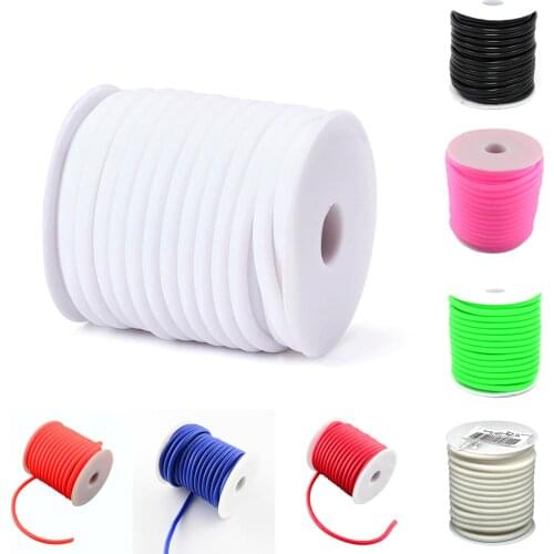 Approx 10m/roll 5mm Hollow Silicone Rubber Cord Tread Wrapped Around White Plastic Spool with 3mm Hole for DIY Necklace Bracelet