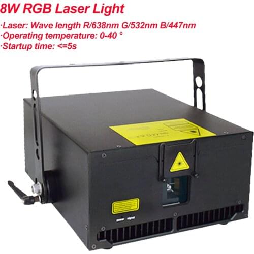 High Power Professional DJ Equipment 8W RGB Animation Laser Stage Lights For Disco Club DJ Bar Christmas Party Laser Projector