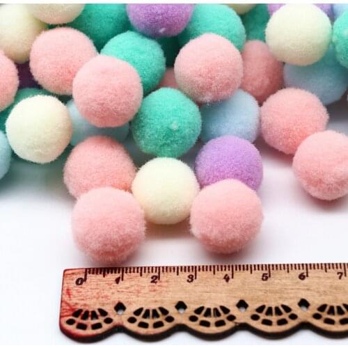 200g Macarons Color Size Mixed Fluffy Pompons High Elastic Color Crafts Childrens Toys Home Decoration Sewing Supplies 8-30mm