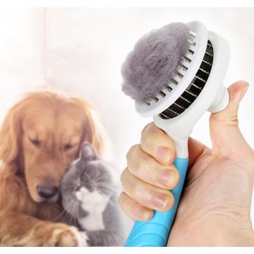 Self Cleaning Slicker Brush for Dog and Cat Removes Undercoat Tangled Hair Massages Particle Pet Comb Improves Circulation