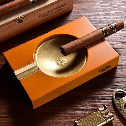 CIGARCLOONG Cigar Ashtray Metal Solid Wood Fashion Creative Cigar Ashtray Large Caliber Household Luxury Cigarette Ashtray New