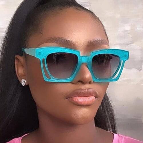 Trendy Green Sunglasses Women Fashion Gradient Designer Sun Glasses Female Vintage Luxury Brand Sunglasses Woman UV400