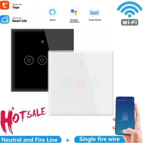 NEW WiFi Smart Light Switch No Neutral Wire Single Fire Smart Life Tuya App Control Works With Alexa Google Home 110V 250V