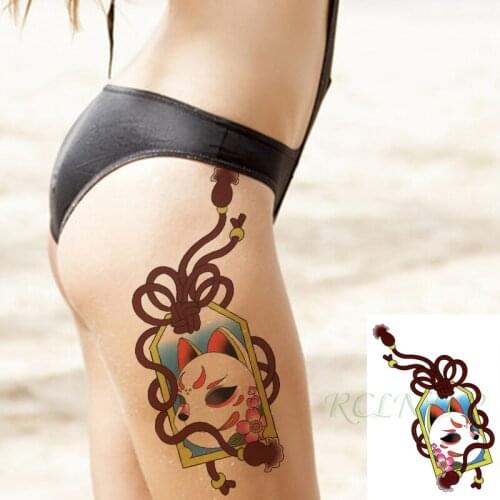 Waterproof Temporary Tattoo Sticker Cartoon Cat Japanese Style Token Rope Flower Fake Tatto Flash Tatoo Arm Art for Men Women