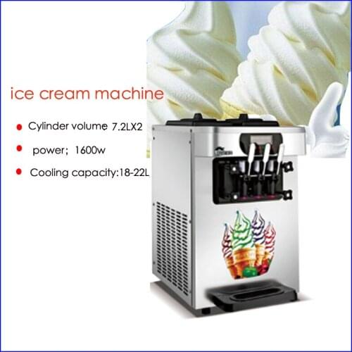 High quality commercial desktop soft ice cream machine 18-22L table type auto sweet cone ice cream maker