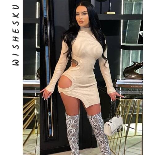 WISHESKU Fashionable Knitted Dresses