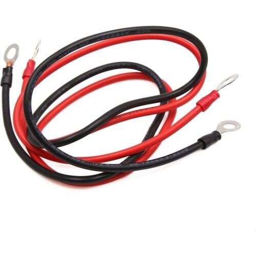 X Autohaux 2pcs 6mm Hole Dia 52cm 62cm 65cm Length Battery Inverter Wire Power Transfer Cable for Car