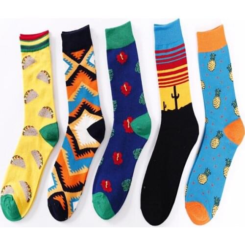 YZ-S-ZZ-0101Geometric personality lovers in stockings Kaleidoscope street personality sports socks lovers stockings cotton socks